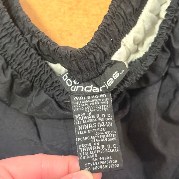 Vintage No Boundaries Nylon Cargo Track Pants Black Blue Girls 14-16 - Picture 2 of 7